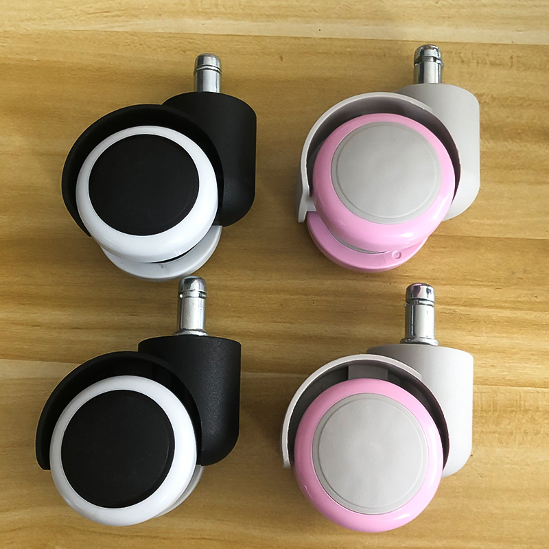 Durable Twin-Wheel Plastic Chair Casters Swivel Threaded Stem for Office Chair Casters