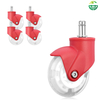 Transparent PU Office Chair Casters Silent Rolling RGB Light for Desk, Living Room, Dining, Gym