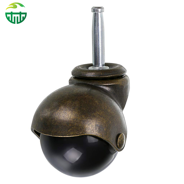 Office Chair Caster Wheels, Black Ball Swivel PU Wheels with Screw Brake