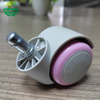 Durable Twin-Wheel Plastic Chair Casters Swivel Threaded Stem for Office Chair and Pink Children's Chair Casters
