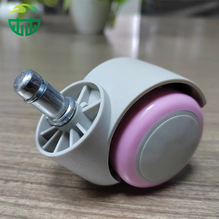 Durable Twin-Wheel Plastic Chair Casters Swivel Threaded Stem for Office Chair and Pink Children's Chair Casters