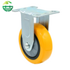 Heavy Duty PU Industrial Caster Wheels with Threaded Stem Side Swivel Brakes for Trolley Cart