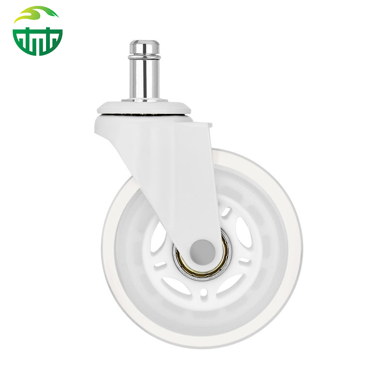 Customizable 3-Inch PU Wheels with White Plated Bracket for Office And Game Chairs