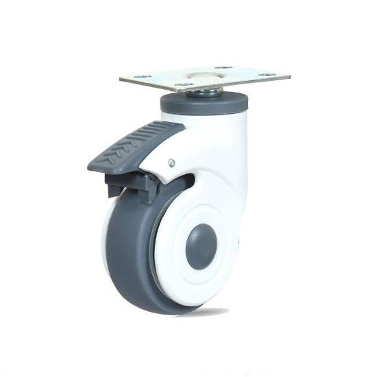 3-Inch Medical Caster with PU Wheel Flat Cardan Type And Dual Axle Design