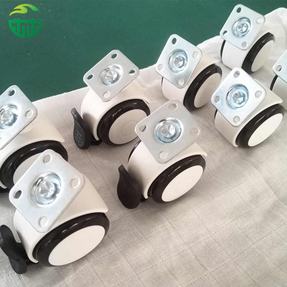 Multi-Functional PVC Silent Twin-Wheel Casters for Furniture, Baby Walkers, and Medical Beds