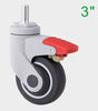 ODM 3 Inch Threaded Rod Soft TPR Medical Caster Wheel for Hospital Beds Supplier