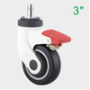ODM 3 Inch Red TPR Medical Swivel Caster Wheel for Medical Trolleys Supplier
