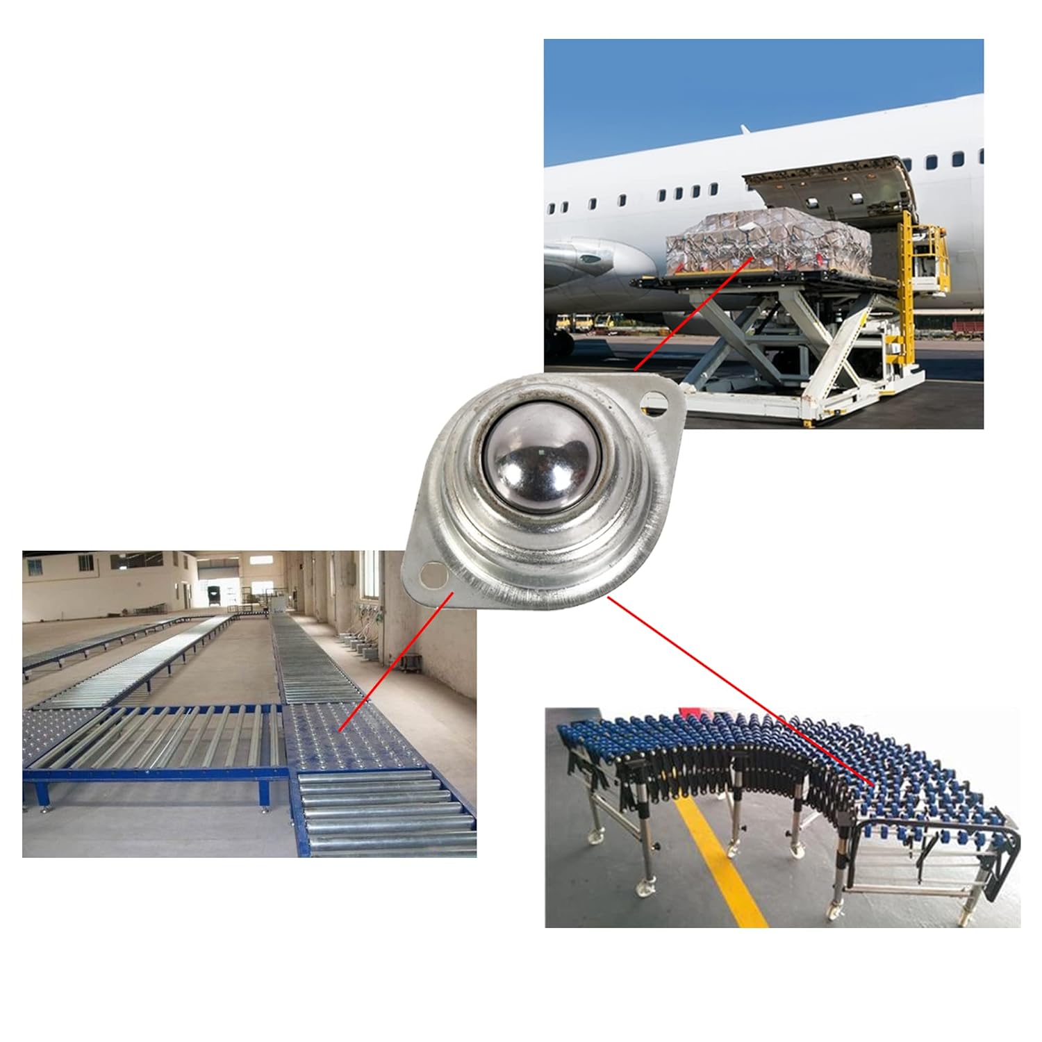 ODM 1-Inch Carbon Steel Ball Transfer Bearing with Caster Base for Conveyors & Roller Supports