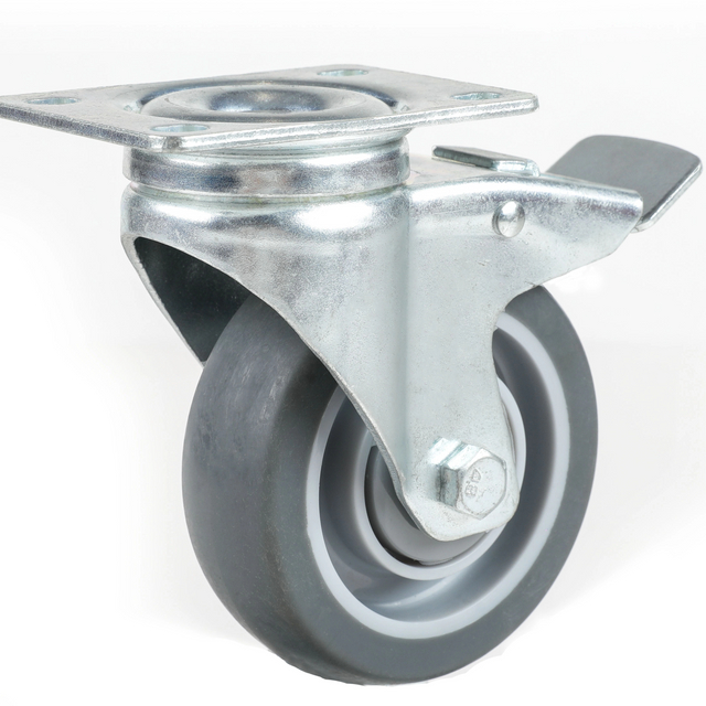 European standard Thermoplastic Rubber shopping trolley wheels and equipment caster wheels