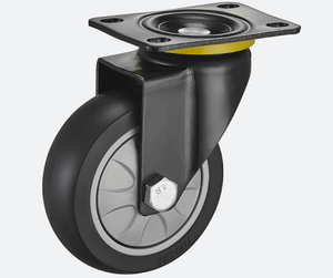 Trolley Wheel Industrial Black Rubber Caster 5inch Flat Universal TPR Caster Wheels