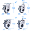 ‌ ‌ Special casters for medical equipment multi-size 2/3/4/5 inches optional high load-bearing silent wear resistance anti-skid anti-shock package rubber wheel with brake suitable for medical equipmen