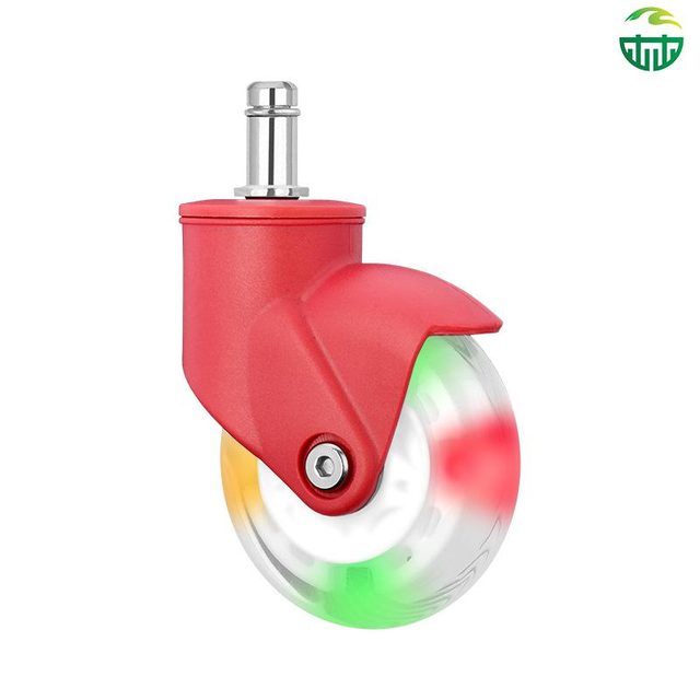 Transparent PU Office Chair Casters Silent Rolling RGB Light for Desk, Living Room, Dining, Gym