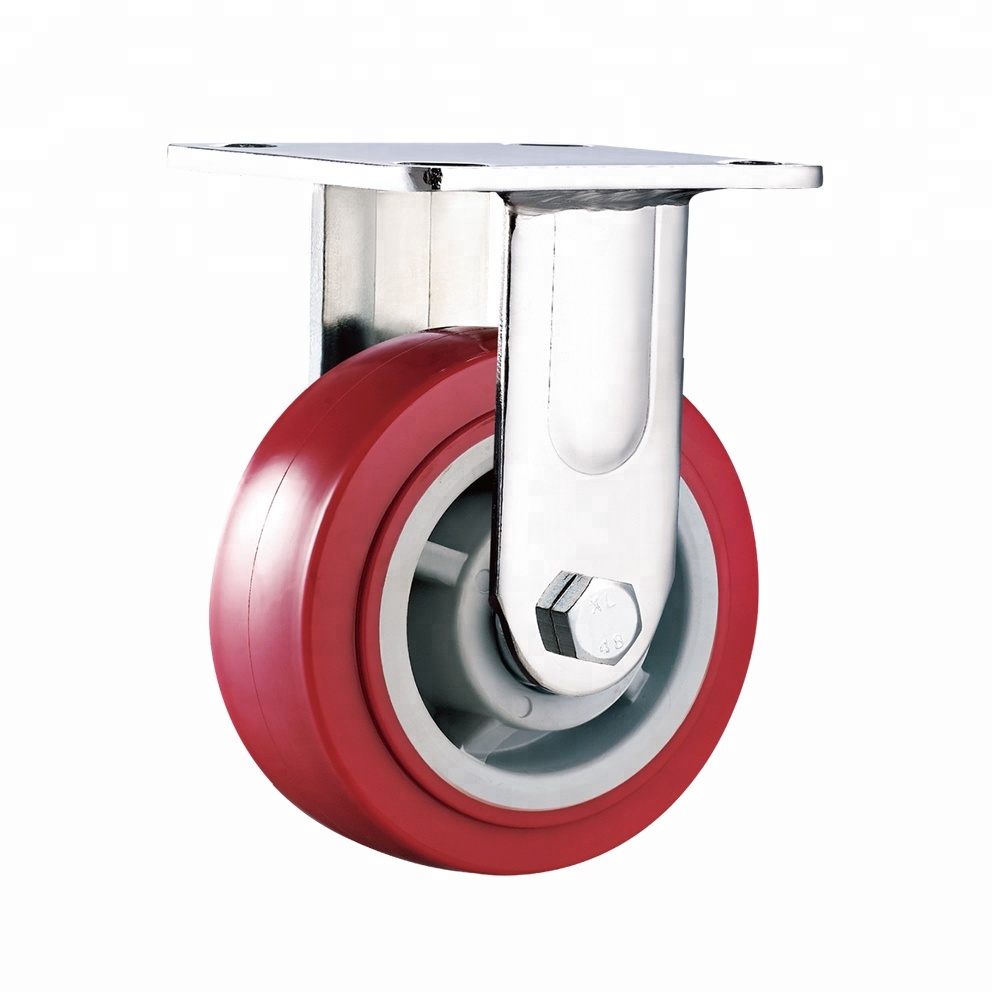 PU Heavy Duty Casters with Stainless Steel Locking Mechanism – Industrial Caster Wheels for Equipment and Trolley