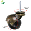 Office Chair Caster Wheels, Black Ball Swivel PU Wheels with Screw Brake