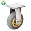 Heavy Duty Swivel Caster Elastic Rubber Workbench Caster Wheels Trolley Industry Caster Brake