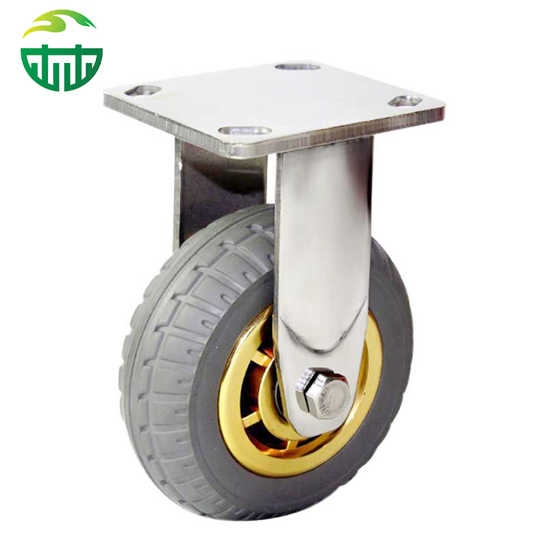 Heavy Duty Swivel Caster Elastic Rubber Workbench Caster Wheels Trolley Industry Caster Brake