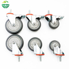 Grey Elastic Rubber Tread Caster Wheel with Steel Swivel Plate – 4/5/6/8 Inch Industrial Trolley Wheels