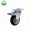  Black Medium Duty PVC Casters Solid Polyurethane Wheels for Furniture And Carts, Color Customizable