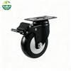 Black PU Casters Solid Polyurethane Wheels for Furniture And Carts