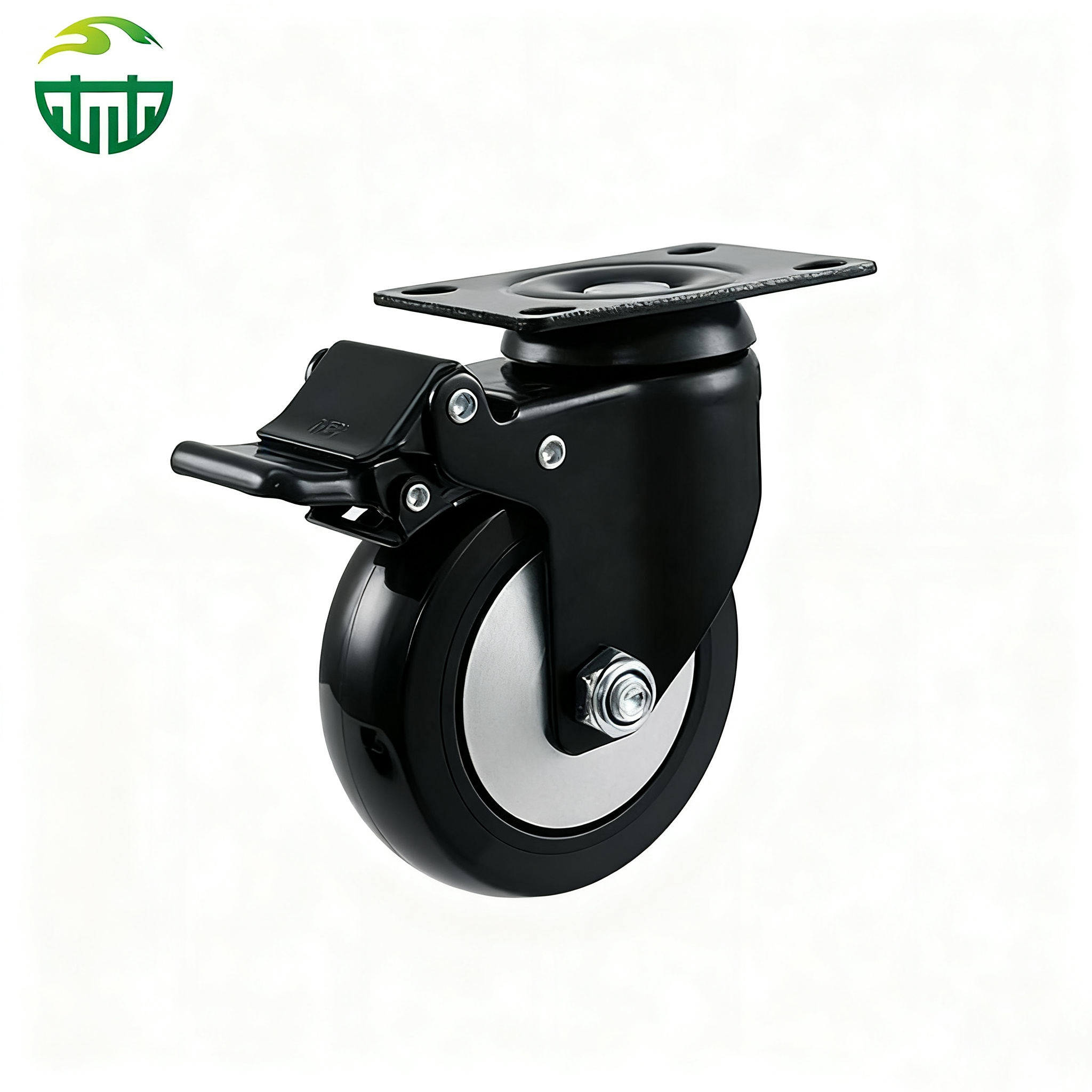 Black PU Casters Solid Polyurethane Wheels for Furniture And Carts