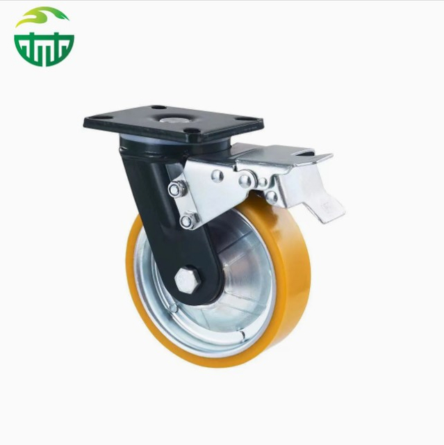 Heavy Duty PU Steel Core Casters – Swivel & Locking 4/5/6/8 Inch Wheels