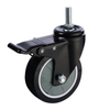 Black Rubber Caster 5inch Flat Brake TPR Caster Wheels