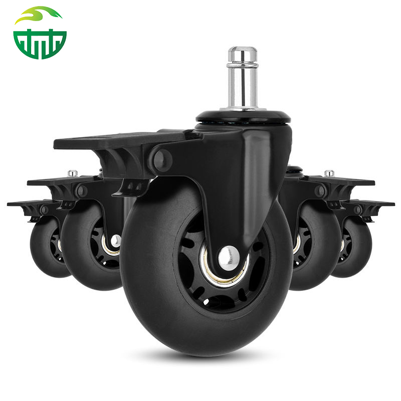 Hot Sale Furniture Caster Wheels 3 Inch TPR Anti-Static ODM Caster Rubber Swivel Brake Office Chair Caster Wheels with Brake