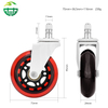 Customizable 3-Inch PU Caster Wheel with Red Plated Bracket for Office And Game Chairs