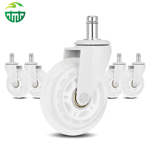 Customizable 3-Inch PU Caster Wheel with Red Plated Bracket for Office And Game Chairs