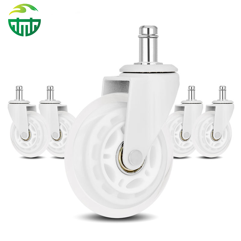 Customizable 3-Inch PU Caster Wheel with Red Plated Bracket for Office And Game Chairs