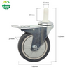 Medium Duty Industrial Caster with Brake: Stainless Steel, TPR Wheels, Stem Mount