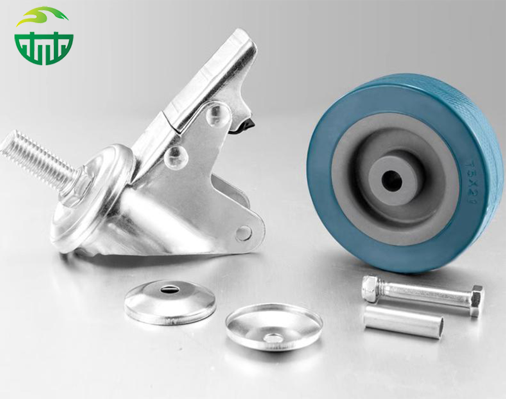 4-Inch Contemporary Furniture Casters - PU/PVC Wheels in Green