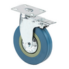PVC Medium-Sized Gray Rubber Caster Wheel with Brakes