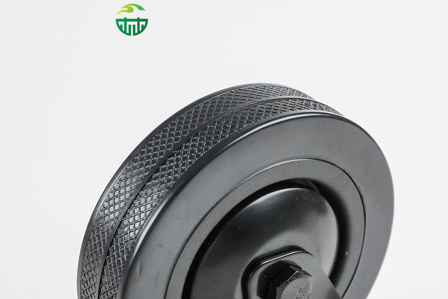Heavy-Duty Brake Caster with Medium Black Rubber Non-Marking Wheel