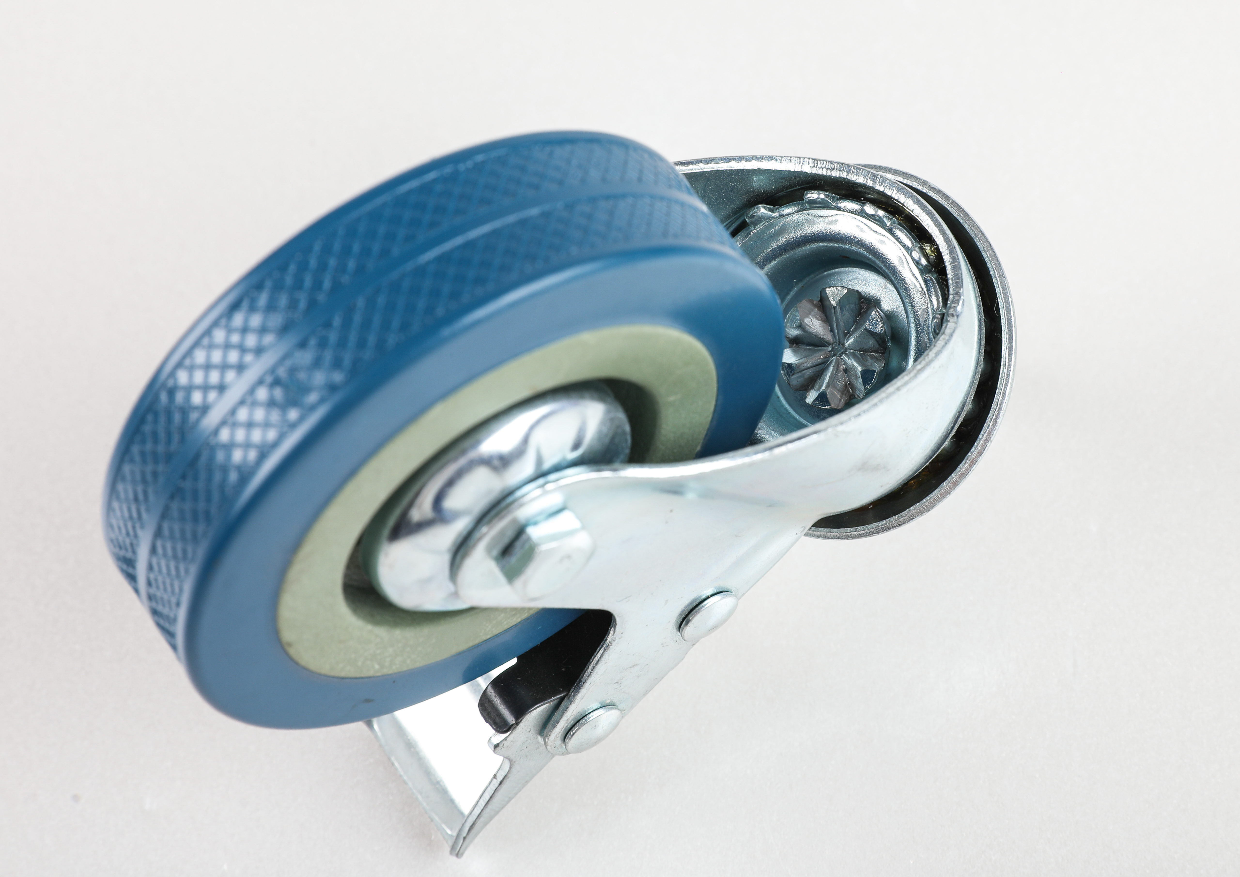 Gray Rubber PVC Industrial Castors Wheel For Dining Car Furniture Rubber Castor with Thread braking