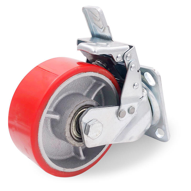 Heavy Duty TPU on Iron Core Rigid Casters for Industrial Equipment