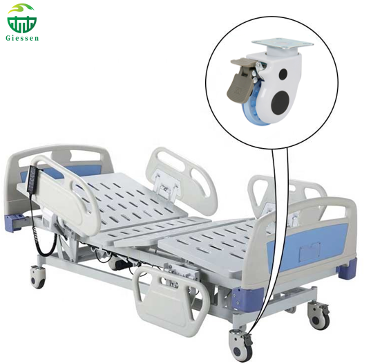 Medical-Grade Threaded Caster 3" Silent TPR Wheel with Brake for Hospital Equipment