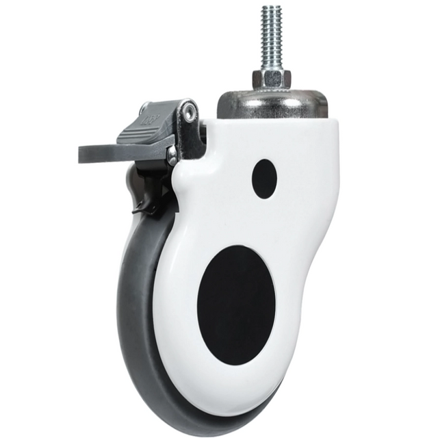 3inch Swivel Brake Type TPR Hospital Bed Caster with Stopper 100mm 125mm Medical Grade Castor Threaded brake