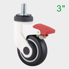 ODM 3 Inch Red TPR Medical Swivel Caster Wheel for Medical Trolleys Supplier