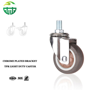 M6X15 Silent TPR Ball Bearing Swivel Brake Light Duty Home Furniture Wheels