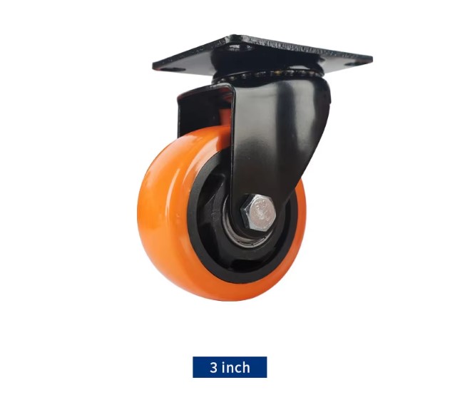 OEM PVC Orange Swivel Caster Wheels Silent Industrial Trolley Wheels Supplier