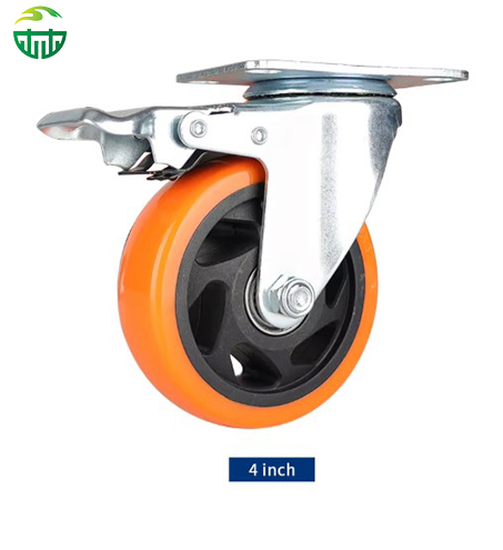 OEM PVC Orange Swivel Caster Wheels Silent Industrial Trolley Castors 4/5/6/8 Inch to Supplier