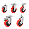 3/4/5/6 inch medium and heavy duty PP casters wear-resistant labor saving logistics car solid core nylon double bearing wheel universal wheel machine equipment Casters load 100KG to 300KG