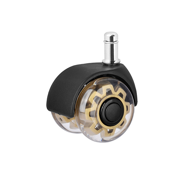 2-inch PU transparent double-wheel furniture casters, office chairs, universal casters, spring clips, rollers, gaming chairs, wheels, silent wheels