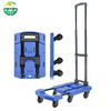 High Quality Black 6 Wheel Heavy Duty Folding Hand Truck Trolley Cart Foldable Hand Trolley Cart