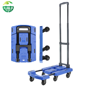 High Quality Black 6 Wheel Heavy Duty Folding Hand Truck Trolley Cart Foldable Hand Trolley Cart