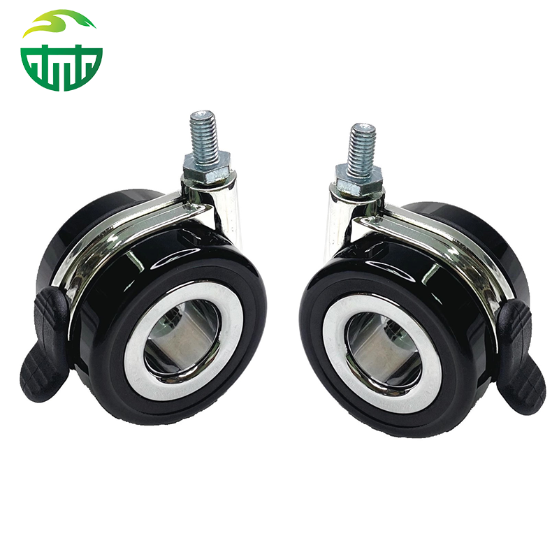 Lockable Furniture Wheel with Stem, Universal Swivel Wheel for Office Chairs