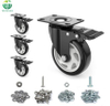 Black White PP Medium Duty Swivel Caster Wheels with Brake – Furniture Trolley Cart Tool Casters