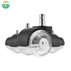 2-Inch Swivel Twin-Wheel Chair Caster Wheel, Transparent White PU for Bathroom