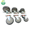 Grey Elastic Rubber Tread Caster Wheel with Steel Swivel Plate – 4/5/6/8 Inch Industrial Trolley Wheels